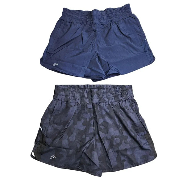 Lot of 2 Ever Forward Workout Shorts Women's Size Medium Navy Black Camo New - Picture 1 of 9